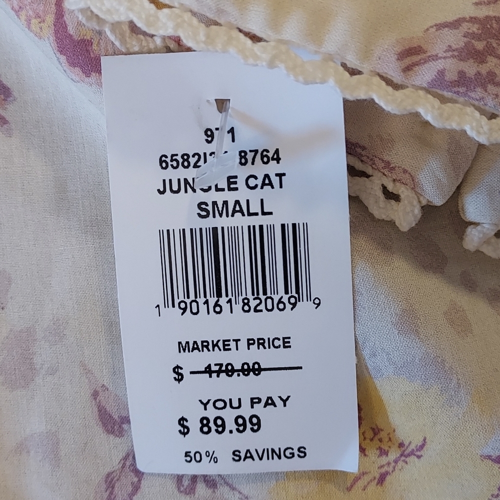 Paige Jungle Cat Floral Cat Floral Popover Blouse Top Small - Picture 11 of 16